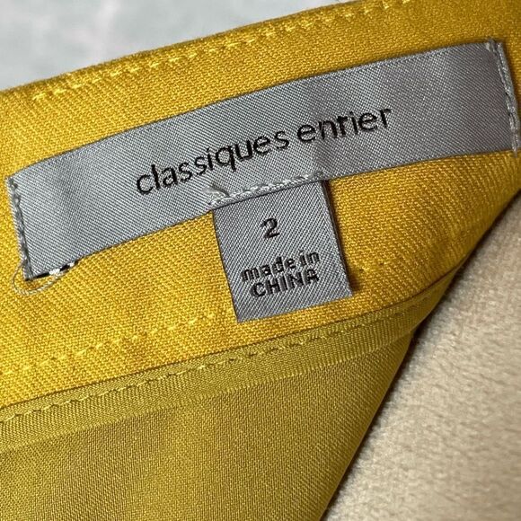 Nordstrom’s Classiques Entier “Notion Weave” Butter Yellow Lined Skirt (Size:2) - Picture 9 of 12